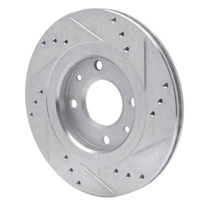 R1 Concepts R1 89-91 Peugeot 405 Front Left Drilled & Slotted Silver Brake Rotor