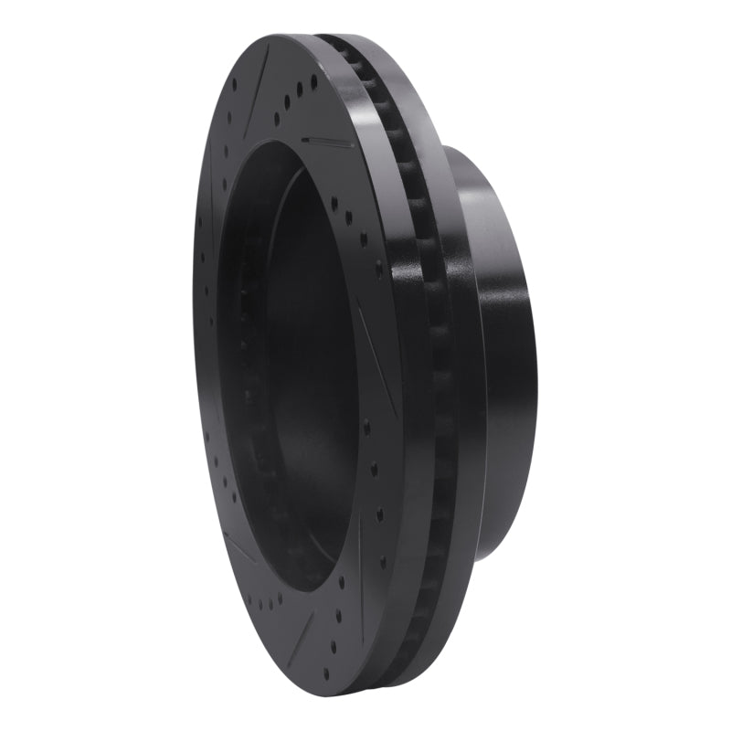 R1 Concepts R1 85-89 Chevrolet P30 Front Right Drilled & Slotted Black Brake Rotor