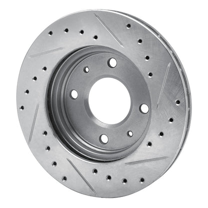 R1 Concepts R1 85-91 Dodge COLT Front Left Drilled & Slotted Silver Brake Rotor