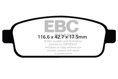 EBC 13+ Buick Encore 1.4 Turbo Redstuff Rear Brake Pads