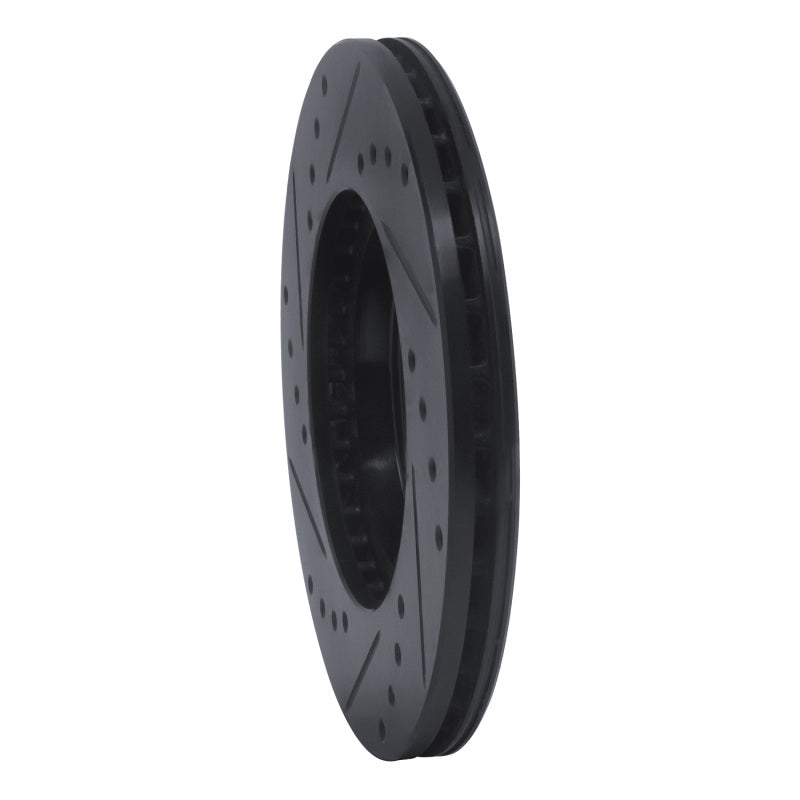 R1 Concepts R1 84-87 Toyota Cressida Front Right Drilled & Slotted Black Brake Rotor