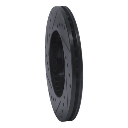 R1 Concepts R1 84-87 Toyota Cressida Front Right Drilled & Slotted Black Brake Rotor