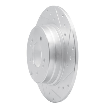 R1 Concepts R1 17-19 Kia Cadenza Rear Right Drilled & Slotted Silver Brake Rotor