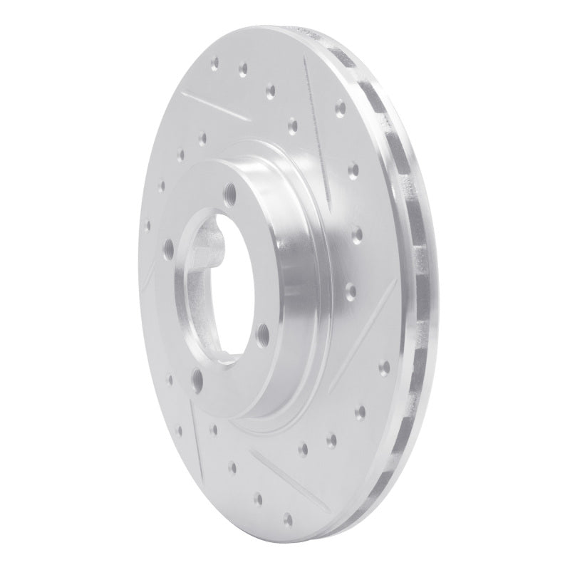 R1 Concepts R1 86-89 Toyota Van Wagon Front Right Drilled & Slotted Silver Brake Rotor