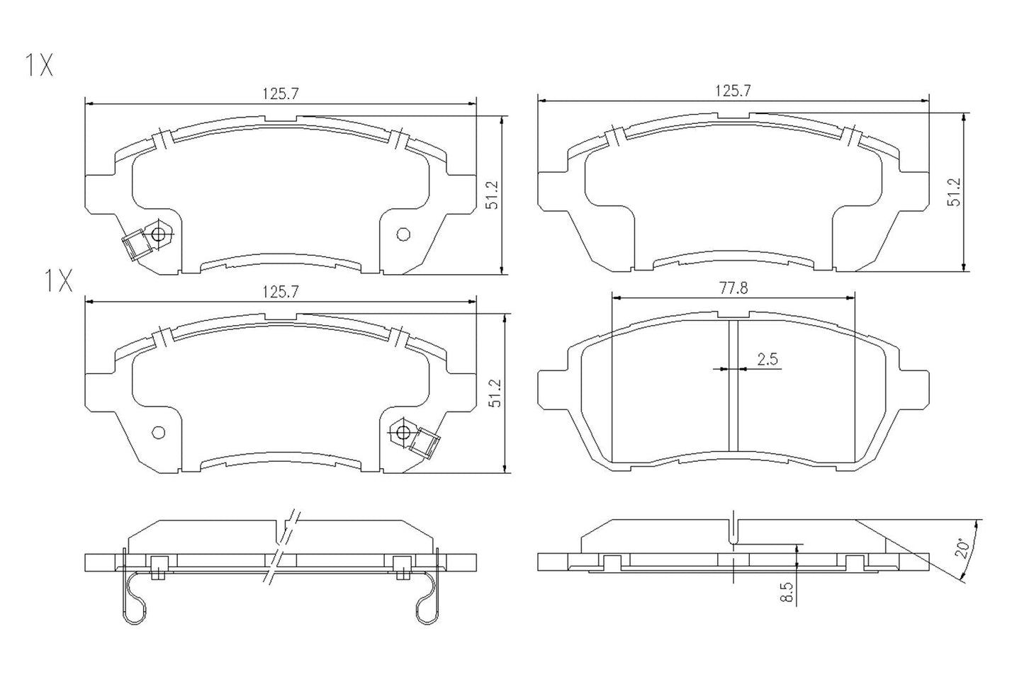BOGAP F8210431 Brake Pad Set, Disc Brake