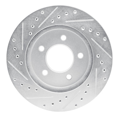 R1 Concepts R1 91-02 Chrysler Voyager Front Right Drilled & Slotted Silver Brake Rotor