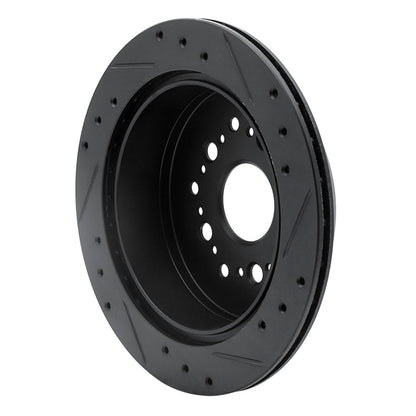 R1 Concepts R1 92-98 Lexus SC300 Rear Left Drilled & Slotted Black Brake Rotor
