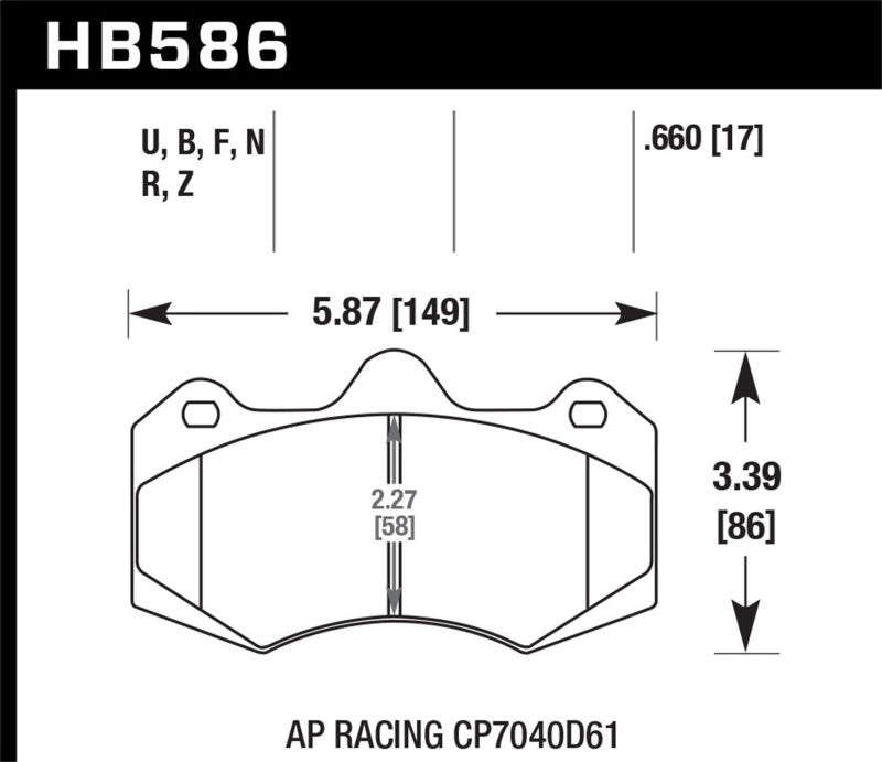 Hawk Performance Hawk AP Racing CP7040 DTC-70 Race Brake Pads