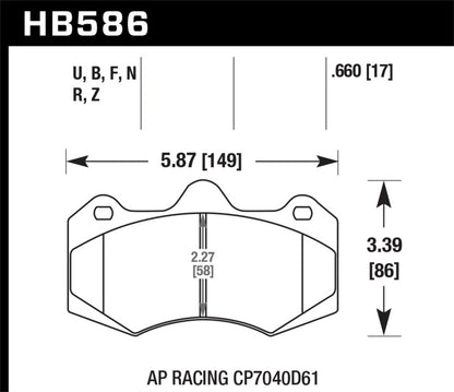 Hawk Performance Hawk AP Racing CP7040 DTC-70 Race Brake Pads