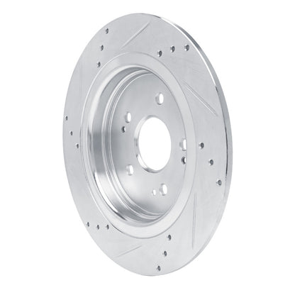 R1 Concepts R1 15-25 Acura ADX Rear Right Drilled & Slotted Silver Brake Rotor