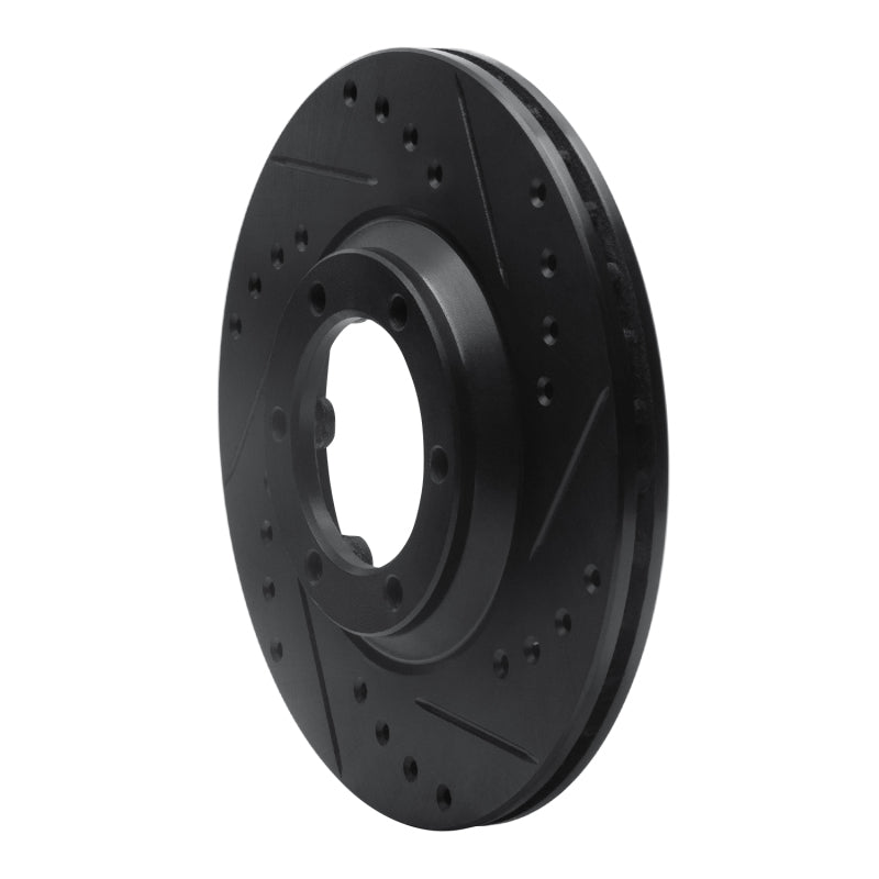 R1 Concepts R1 84-87 Isuzu Pickup Front Right Drilled & Slotted Black Brake Rotor