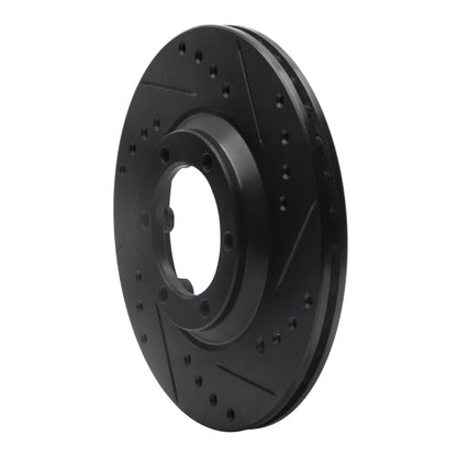 R1 Concepts R1 84-87 Isuzu Pickup Front Right Drilled & Slotted Black Brake Rotor