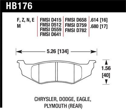 Hawk Performance Hawk SRT4 HPS Street Rear Brake Pads