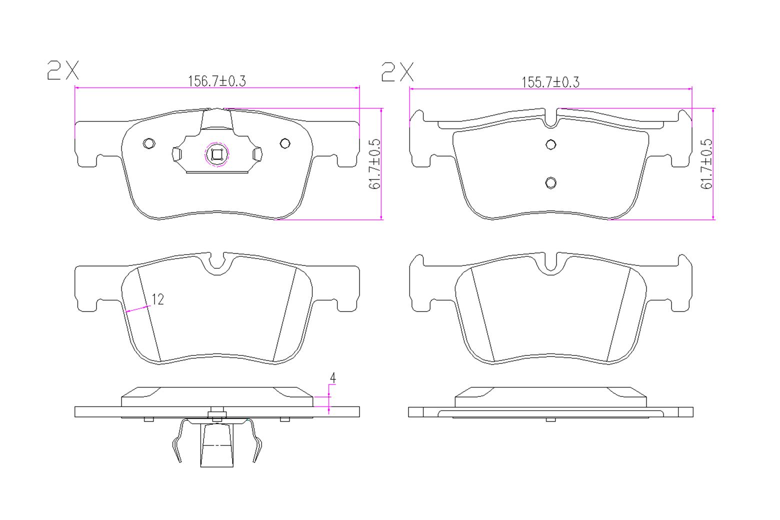 BOGAP B8210186 Brake Pad Set, Disc Brake