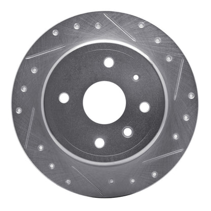 R1 Concepts R1 04-10 Chevrolet Epica (Mexico) Rear Right Drilled & Slotted Silver Brake Rotor
