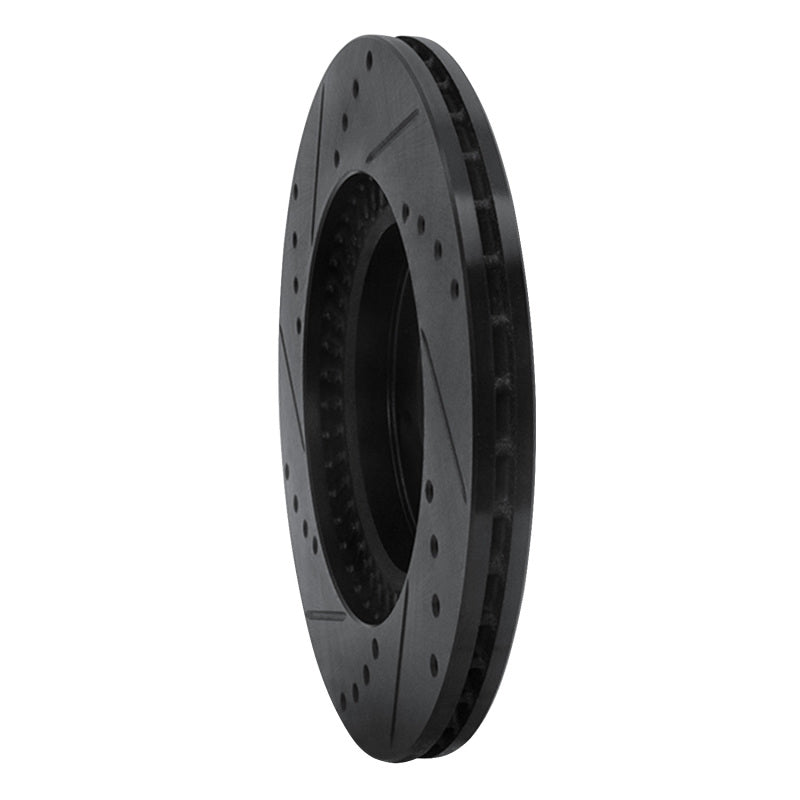 R1 Concepts R1 06-15 Mazda MX-5 Miata Front Right Drilled & Slotted Black Brake Rotor