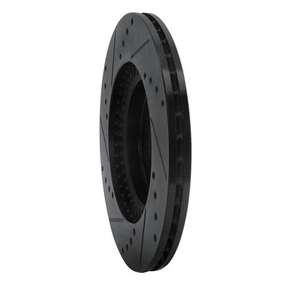 R1 Concepts R1 06-15 Mazda MX-5 Miata Front Right Drilled & Slotted Black Brake Rotor