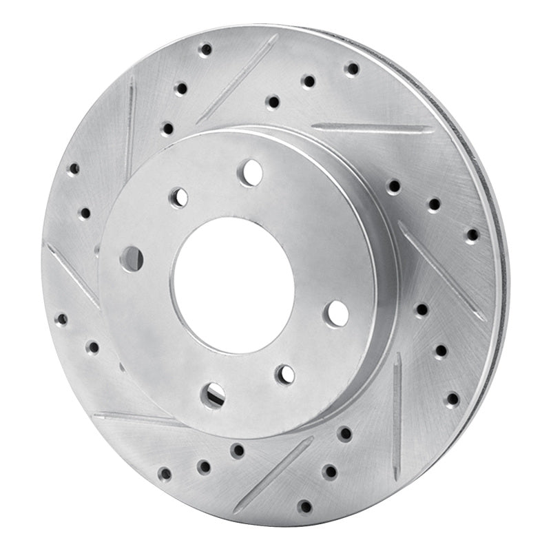 R1 Concepts R1 89-13 Infiniti G20 Front Left Drilled & Slotted Silver Brake Rotor