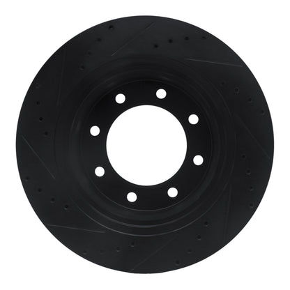R1 Concepts R1 12-21 Nissan NV1500 Front Right Drilled & Slotted Black Brake Rotor