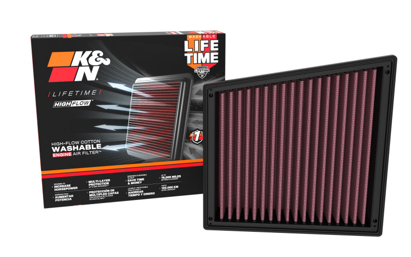 K&N Engineering K&N 2017 Chevrolet Silverado 2500HD V8-6.6L DSL Replacement Drop In Air Filter