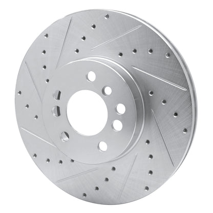 R1 Concepts R1 00-06 BMW X5 Front Left Drilled & Slotted Silver Brake Rotor