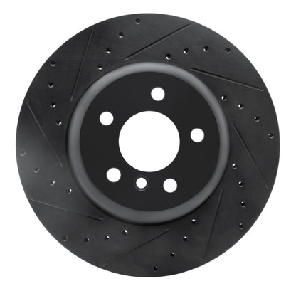 R1 Concepts R1 13-21 BMW 330I xDrive Sedan Rear Left Drilled & Slotted Black Brake Rotor