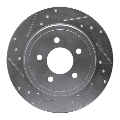 R1 Concepts R1 05-08 Ford Escape Rear Left Drilled & Slotted Silver Brake Rotor