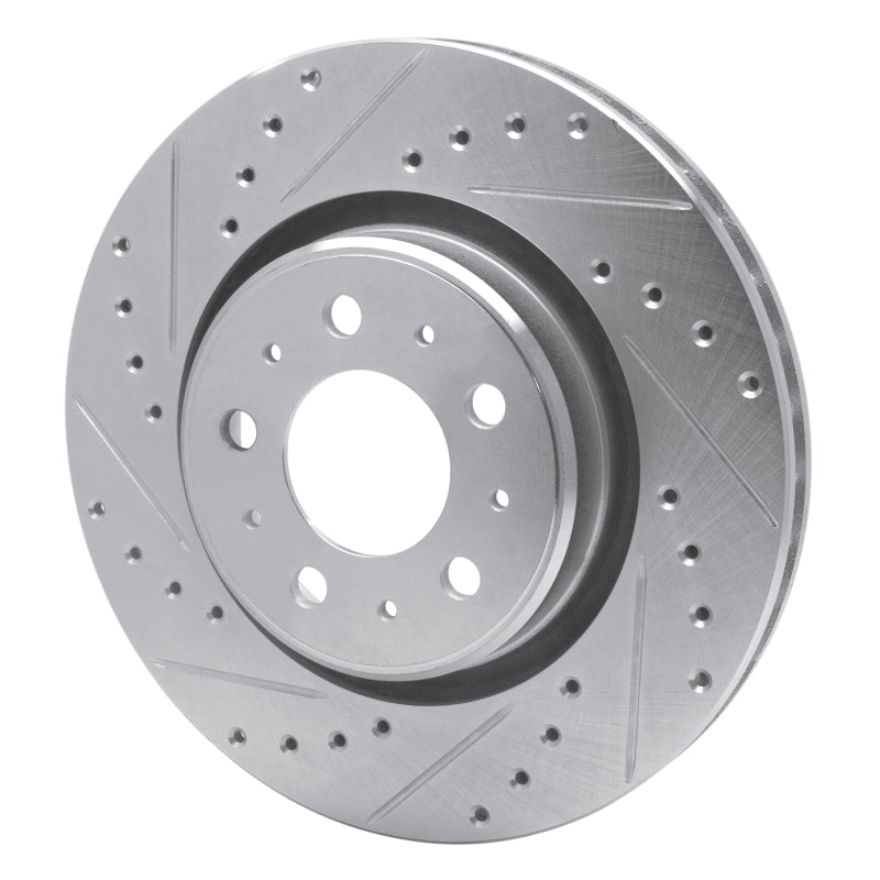 R1 Concepts R1 98-04 Volvo C70 Front Left Drilled & Slotted Silver Brake Rotor