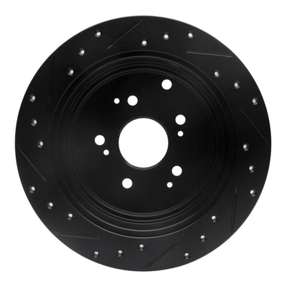 R1 Concepts R1 01-08 Acura MDX Rear Right Drilled & Slotted Black Brake Rotor