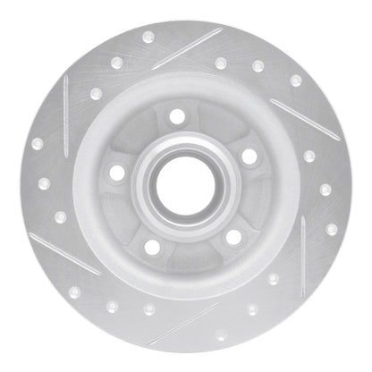 R1 Concepts R1 88-92 Ford Probe Rear Right Drilled & Slotted Silver Brake Rotor