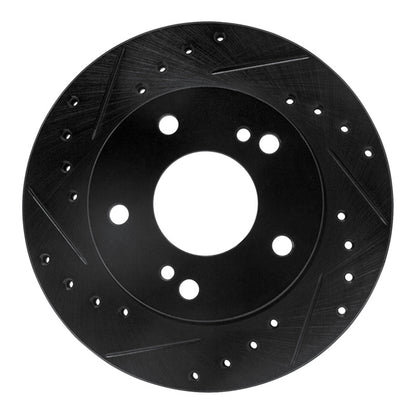 R1 Concepts R1 94-96 Nissan 240SX Front Left Drilled & Slotted Black Brake Rotor