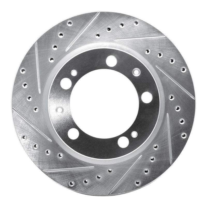 R1 Concepts R1 89-97 Porsche 911 Front Left Drilled & Slotted Silver Brake Rotor