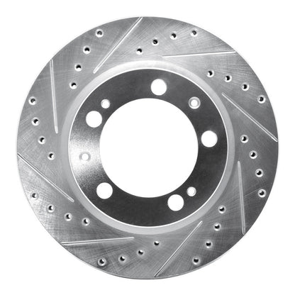 R1 Concepts R1 89-97 Porsche 911 Front Left Drilled & Slotted Silver Brake Rotor