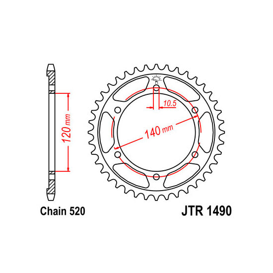 JT JTR1490,40 Chain Sprocket