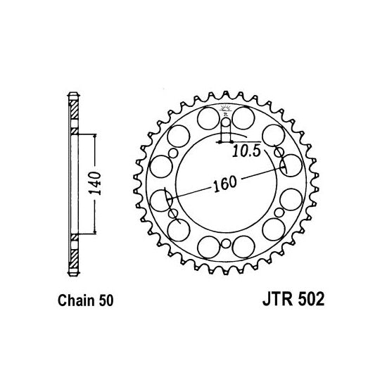 JT JTR502,42 Chain Sprocket