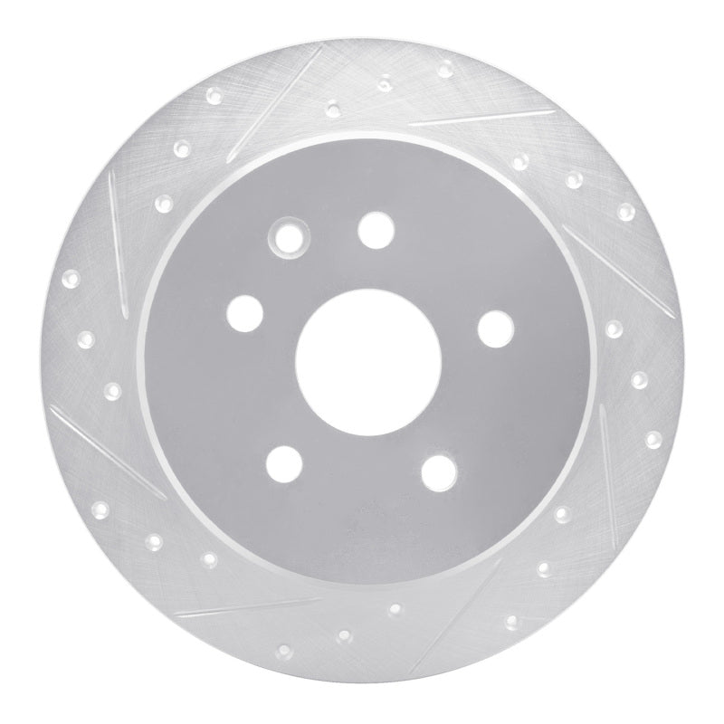 R1 Concepts R1 98-10 Lexus GS430 Rear Left Drilled & Slotted Silver Brake Rotor
