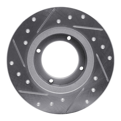 R1 Concepts R1 85-91 Subaru GL Rear Right Drilled & Slotted Silver Brake Rotor