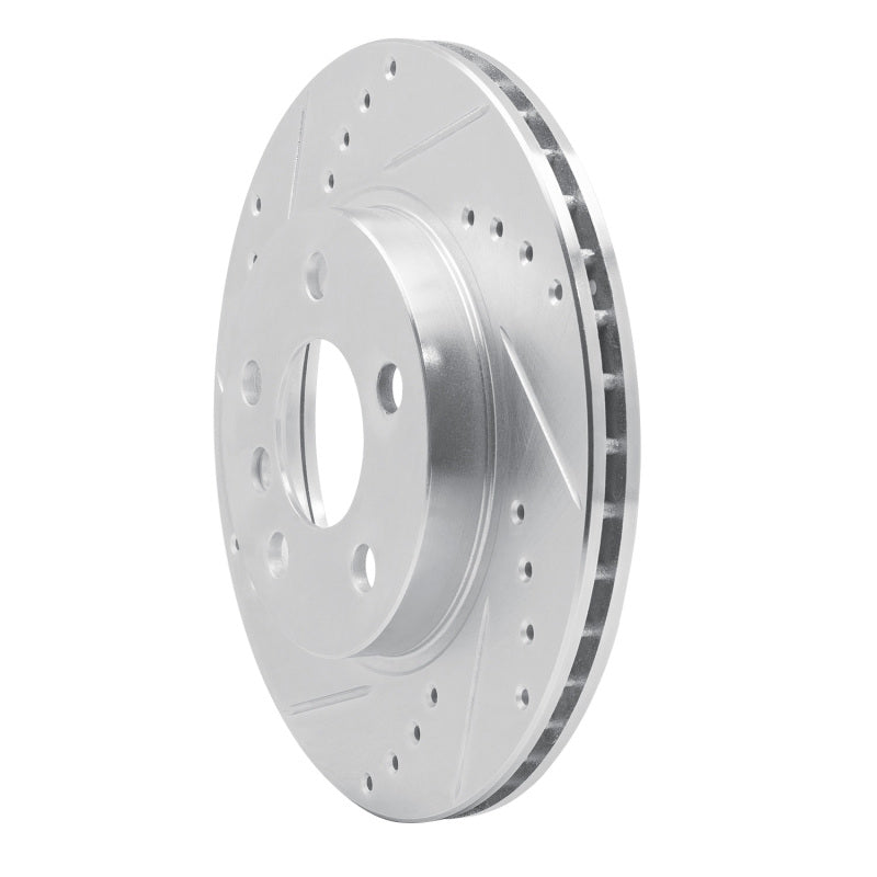 R1 Concepts R1 14-21 BMW i3 Front Left Drilled & Slotted Silver Brake Rotor
