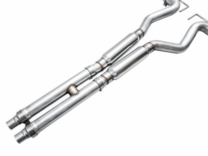 AWE Tuning AWE 2024 Ford Mustang Dark Horse S650 RWD Track Edition Cat-Back Exhaust w/ Quad Chrome Silver Tips