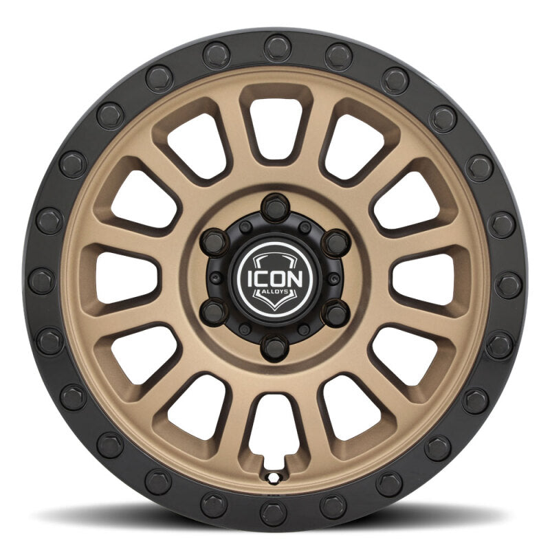 ICON Hulse 18x9 / 6x5.5 / 25mm / 6in BS Satin Bronze w/ Gloss Black Lip