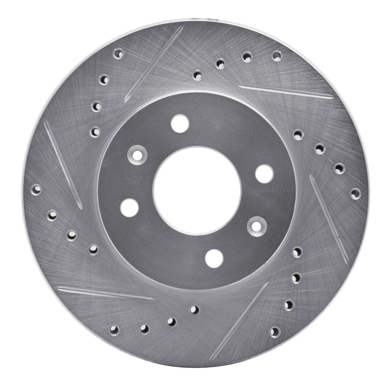 R1 Concepts R1 12-25 Dodge Attitude (Mexico) Front Left Drilled & Slotted Silver Brake Rotor