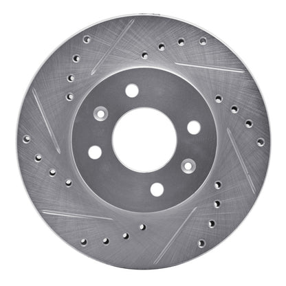 R1 Concepts R1 12-25 Dodge Attitude (Mexico) Front Left Drilled & Slotted Silver Brake Rotor