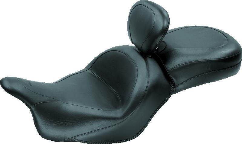 Mustang Motorcycle Mustang 09-13 Kawasaki Vulcan 1700 Classic Std Touring 1PC Seat w/Driver Backrest - Black