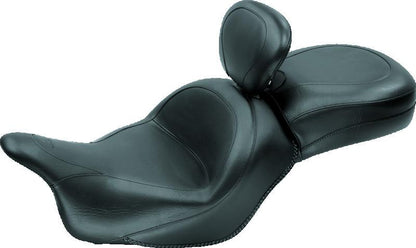 Mustang Motorcycle Mustang 09-13 Kawasaki Vulcan 1700 Classic Std Touring 1PC Seat w/Driver Backrest - Black