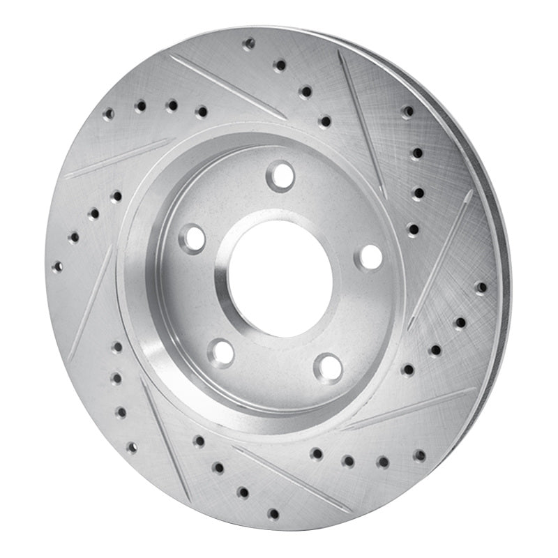 R1 Concepts R1 08-16 Chrysler Town & Country Front Left Drilled & Slotted Silver Brake Rotor