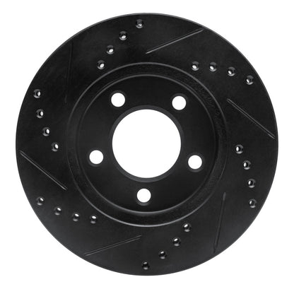 R1 Concepts R1 70-93 Ford Taurus (Excl SHO) Front Right Drilled & Slotted Black Brake Rotor
