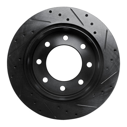 R1 Concepts R1 03-05 Chevrolet Silverado 1500 Rear Left Drilled & Slotted Black Brake Rotor