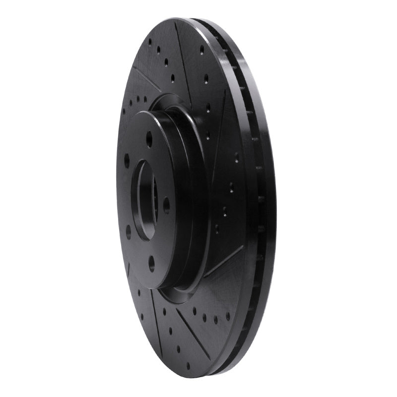 R1 Concepts R1 07-13 Mazda 3 Front Right Drilled & Slotted Black Brake Rotor