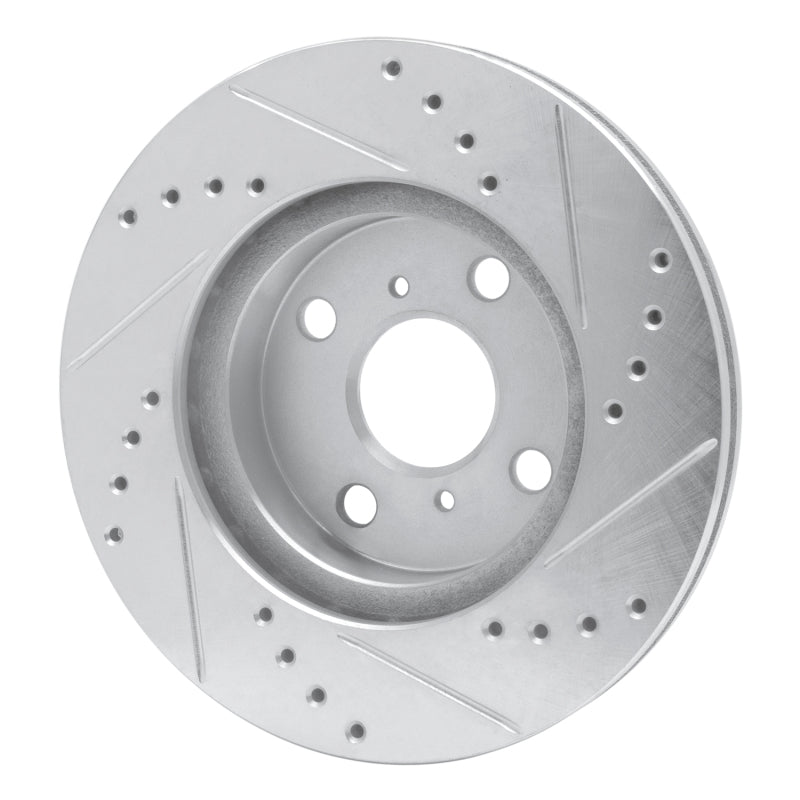 R1 Concepts R1 01-03 Toyota Prius Front Left Drilled & Slotted Silver Brake Rotor