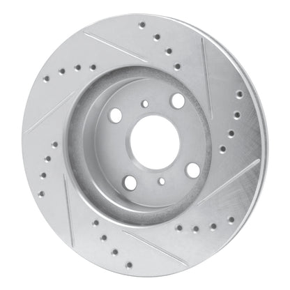 R1 Concepts R1 01-03 Toyota Prius Front Left Drilled & Slotted Silver Brake Rotor